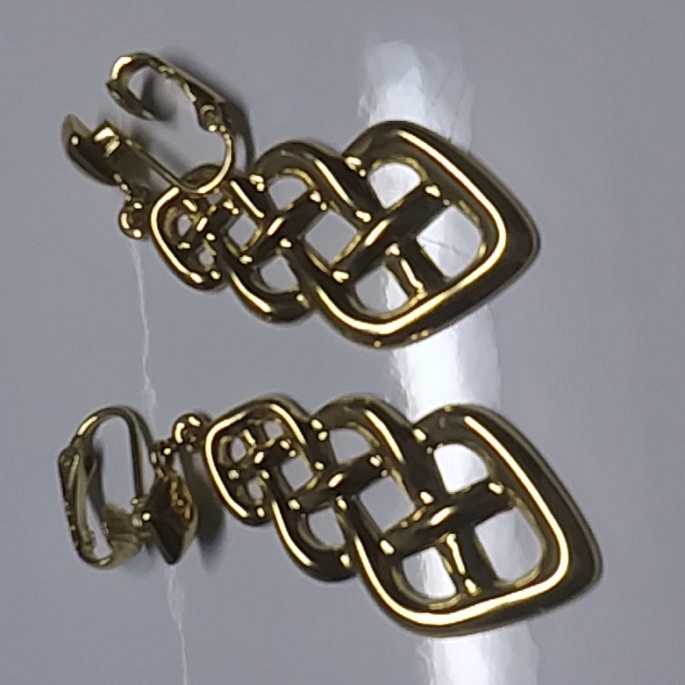 Irish knot gold plated clip on earrings